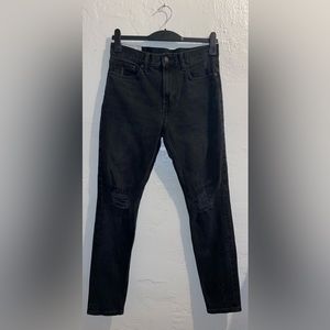 H&M BLACK RIPPED DENIM JEANS